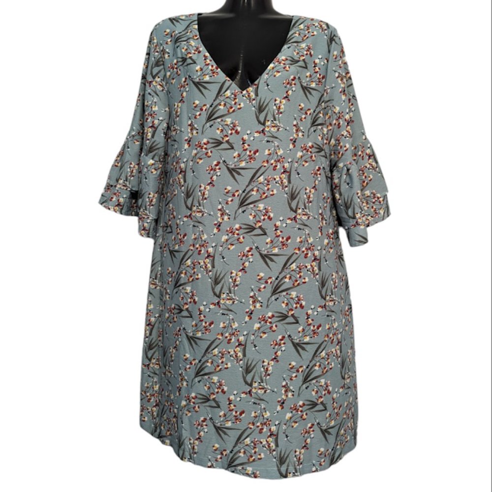 Belongsci Dress - Boho/Prairie Pattern - NEW NWT - Light Blue, Size Large